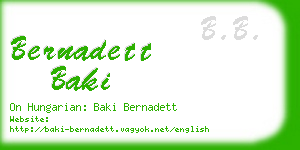 bernadett baki business card